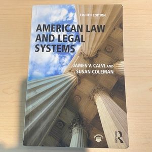 American law and legal systems. Paperback.  EUC